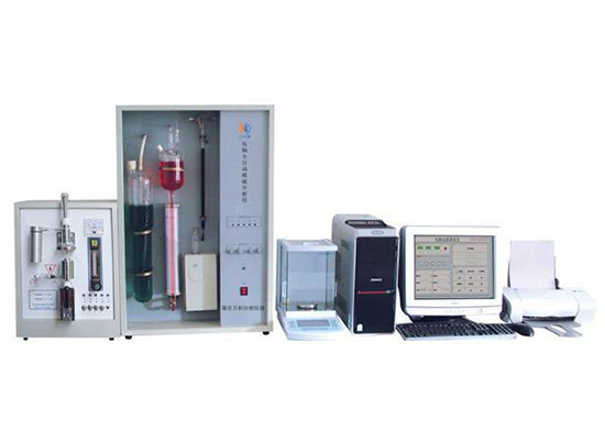 Computer carbon and sulfur tell analyzer